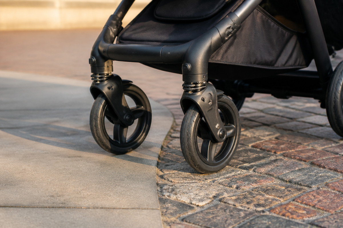 choosing-wheel / Baby Smart Picks Stroller wheels and suspension on mixed pavement